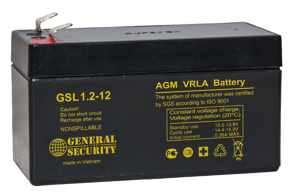 Аккумуляторная батарея  General Security GSL 12-1.2 12В 1.2Ач