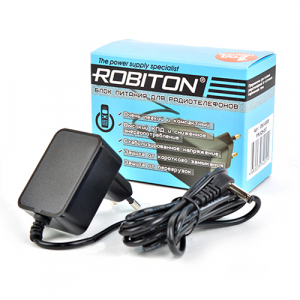 Блок питания ROBITON ID6,5-500S для радиотелефонов 6,5В, 500мА Угловой штекер 4,8*1,7/15мм Положительная полярность