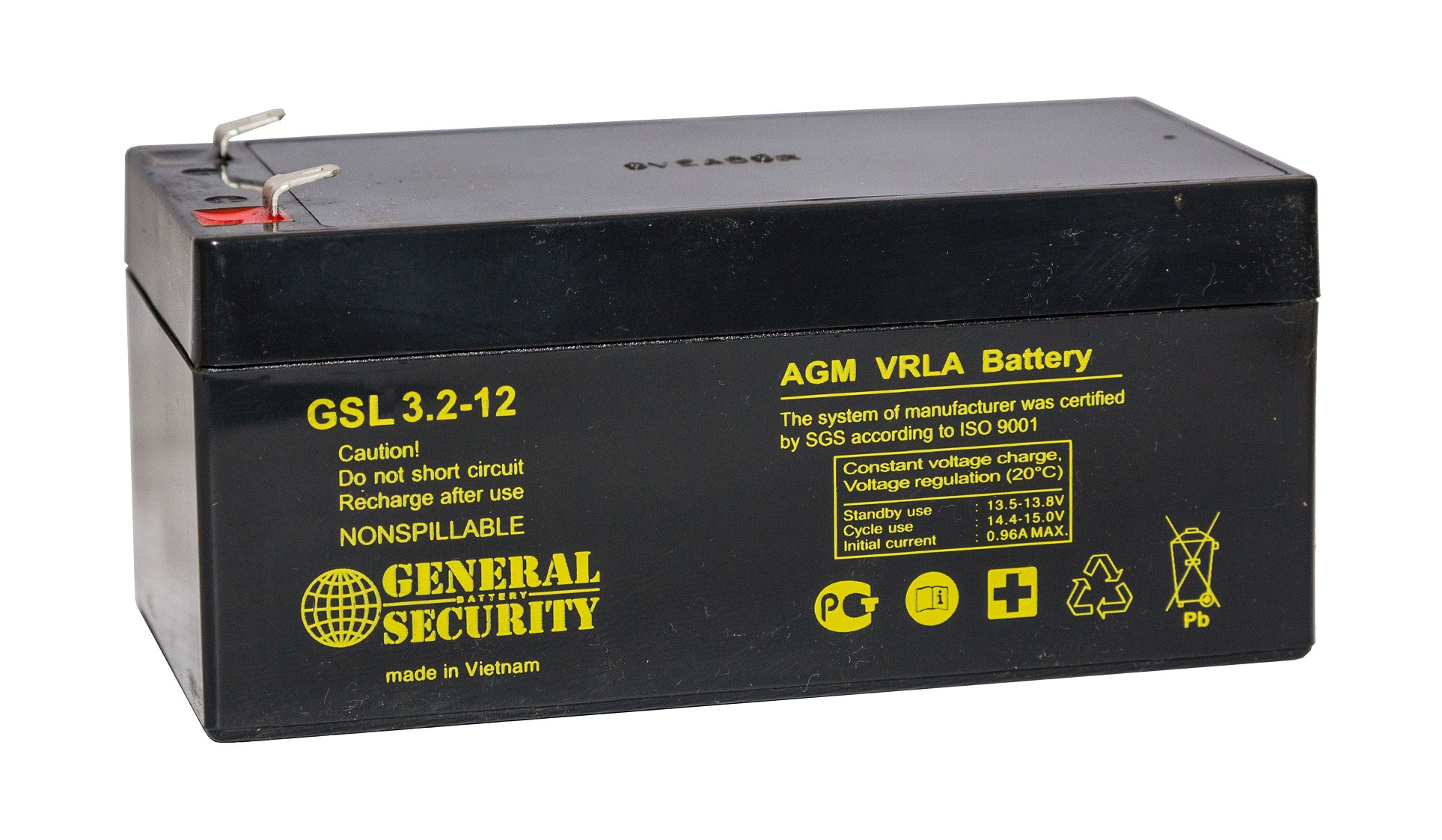 Аккумуляторная батарея  General Security GSL 12-3.2 12В 3.2Ач