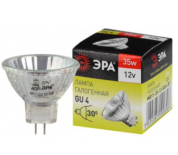 Лампа ЭРА MR11 35Вт GU4 12B CL галоген софит (С0027362)