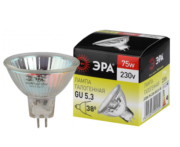 Лампа ЭРА JCDR(MR16) 75Вт GU5.3 230В CL (С0027366)