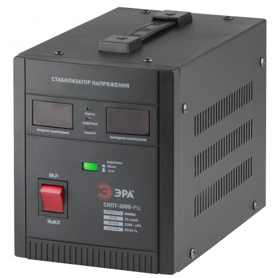 Стабилизатор напряжения ЭРА СНПТ-РЦ-2000 переносной ц.д. 90-260В/220В 2000ВА (Б35296)