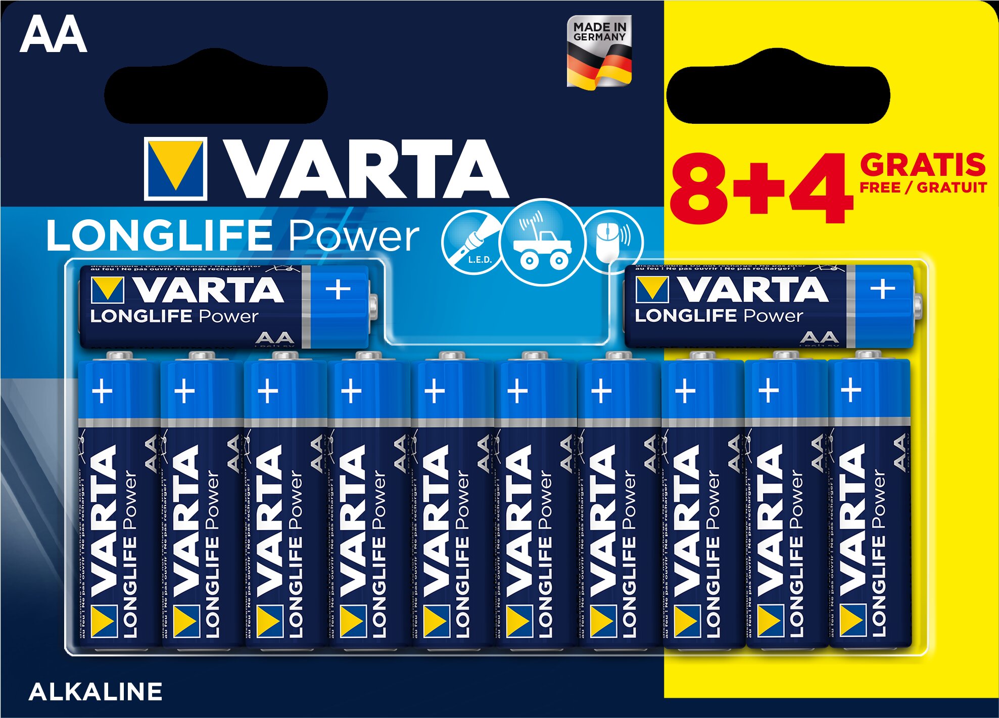 Батарейка VARTA LONGLIFE POWER LR6 BP 8+4 (659234)