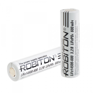 Аккумулятор ROBITON LiFe14500-600 3,2В 600мАч без защиты PK1