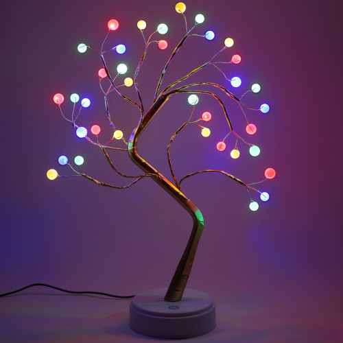 Фигура ЭРА EGNID-36M Дерево с разноцветными жемчужинами 36LED 45см 3хАА+USB (Б51948)