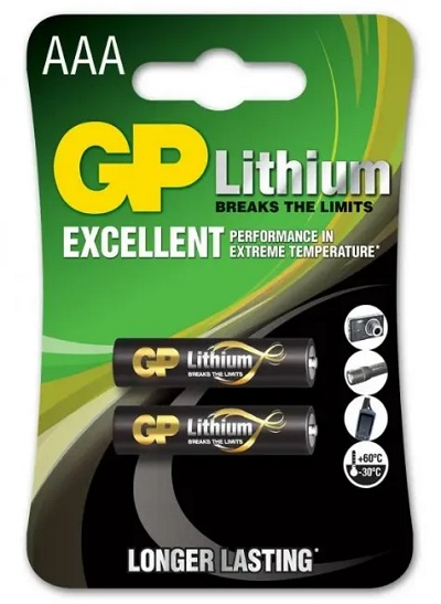 Батарейка GP Lithium LR03 (FR03) 24LF-2CR2 BL2 (2/20/160)