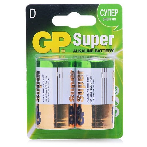 Батарейка GP Super Alkaline LR20 13A-2CR2 (13A-UE2) BL2 (2/20/160)