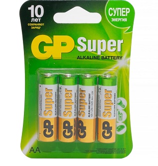 Батарейка GP Super Alkaline LR6 15A-2CR4 BL4 (4/40/320)