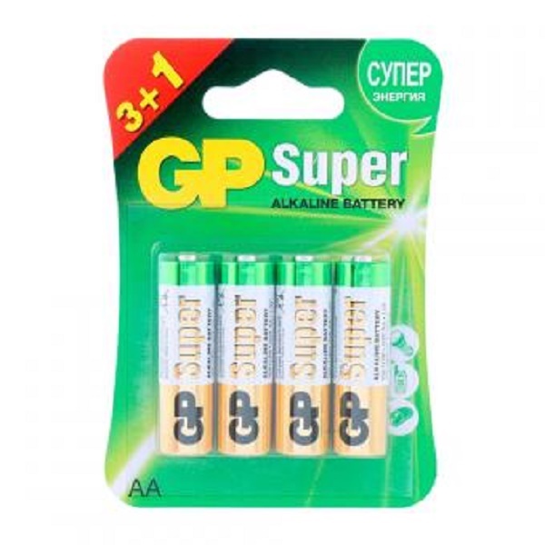 Батарейка GP Super Alkaline LR6 15A3/1-2CR4 BL3+1 (4/40/320)