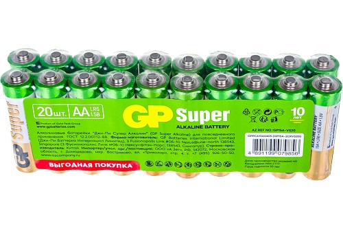 Батарейка GP Super Alkaline LR6 15A-2CRVS20 SR20 в плёнке (20/240/960)