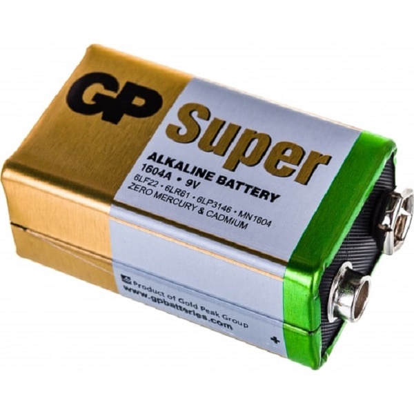 Батарейка GP Super Alkaline 6LR61 1604A-5S1 9В Крона SR1 в пленке (1/10/50/500)