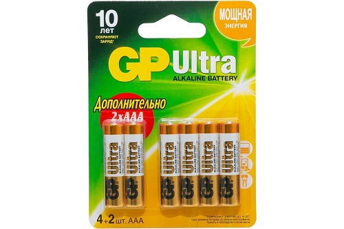 Батарейка GP Ultra Alkaline LR03 24AU4/2-2CR6 BL4+2 (6/72/720)