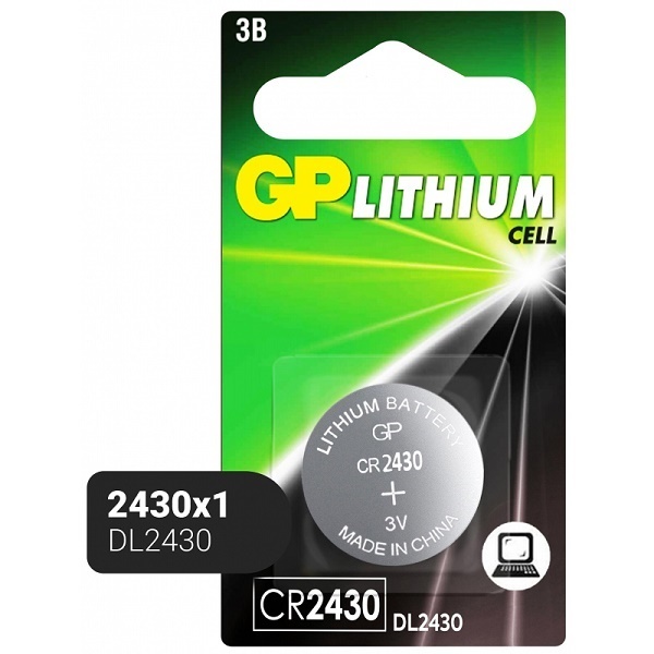 Батарейка GP Lithium CR2430 CR2430-2C1 3В BP1 (1/10/600)