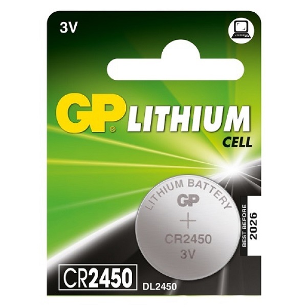 Батарейка GP Lithium CR2450 CR2450-2C1 3В BP1 (1/10/600)