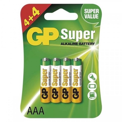 Батарейка GP Super Alkaline LR03 24A4/4-2CR8 BL4+4 (8/96/960)