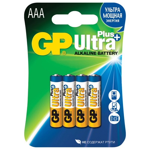Батарейка GP Ultra Plus Alkaline LR03 24AUPA21-2CRSB4/S24AUP-2CR4 BL4 (4/40/320)