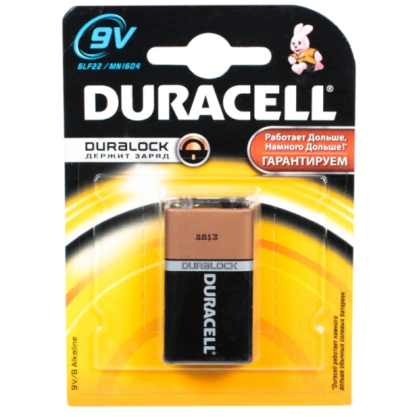 Батарейка DURACELL 6LR61 (6LF22/6LP3146) 9В BP1 (00000754)