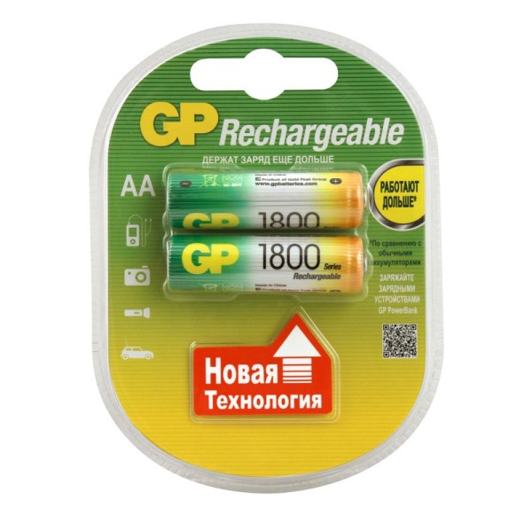 Аккумулятор GP AA 1800мАч 180AAHC-2DECRC2 BP2 (2/20/200)
