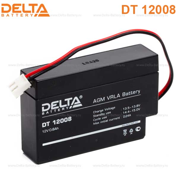 Аккумуляторная батарея DELTA DT 12008  (T13) 12В 0,8Ач