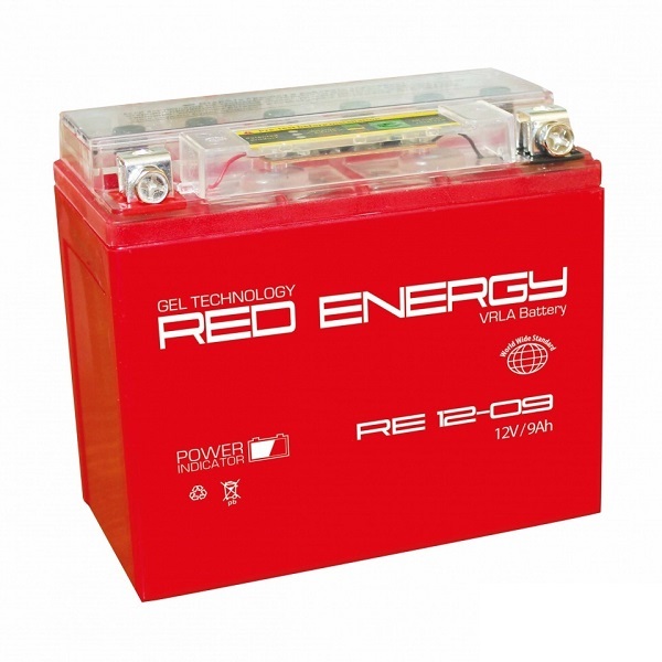 Мото аккумулятор Red Energy RE 12-09 12В 9Ач пуск. ток 135А (YTX9-BS, YTX9)