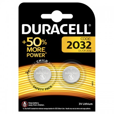 Батарейка DURACELL CR2032 3В BP2 (Б0037273) (2/20/200)